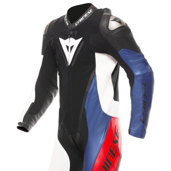Dainese Demon Sprint 1PC Pelle Nero Bianco Rosso Lava