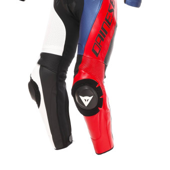 Dainese Demon Sprint 1PC Pelle Nero Bianco Rosso Lava