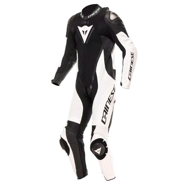 Tute Moto in pelle Dainese Demon Sprint 1PC Leather Nero Bianco Bianco