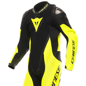 Dainese Demon Sprint 1PC Pelle Nero Giallo Fluo