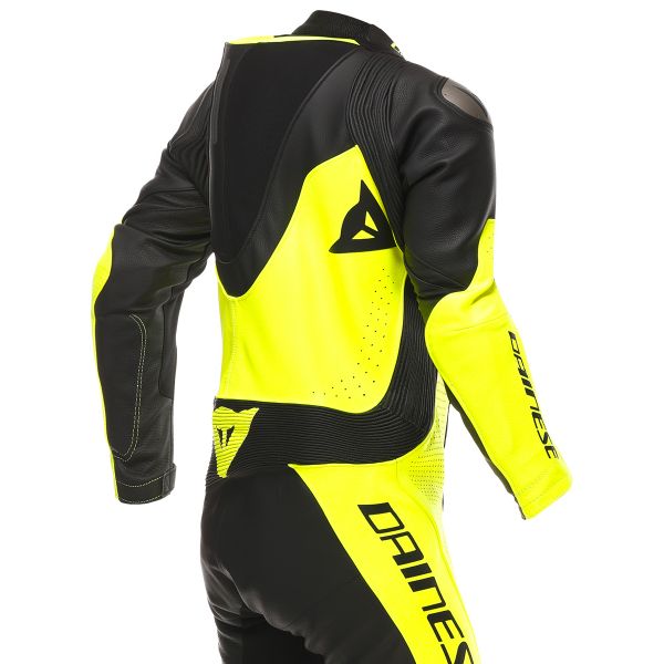 Dainese Demon Sprint 1PC Pelle Nero Giallo Fluo