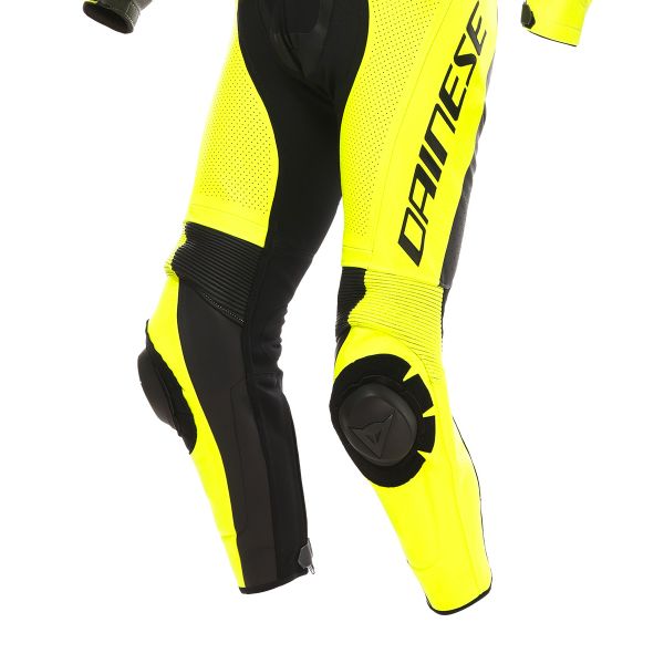Dainese Demon Sprint 1PC Pelle Nero Giallo Fluo