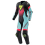 Tute Moto in pelle Dainese Laguna Seca 6 Perf 1PC Leather Black Water Fuxia