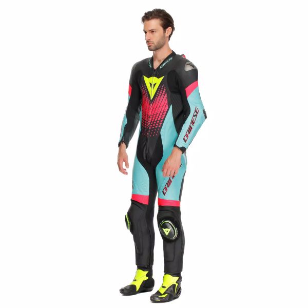 Dainese Laguna Seca 6 Perf 1PC Leather Black Water Fuxia