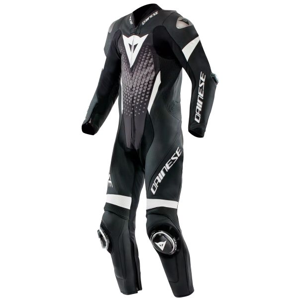 Tute Moto in pelle Dainese Laguna Seca 6 Perf 1PC Leather Black White Anthracite