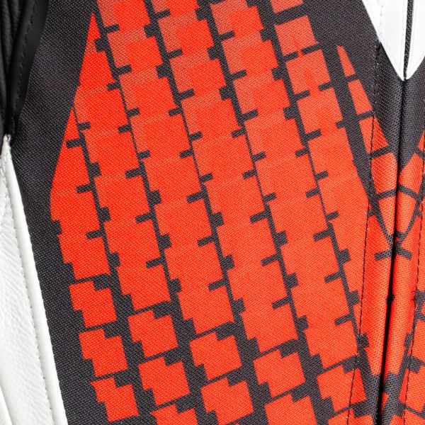 Dainese Laguna Seca 6 Perf 1PC Leather Black White Red Fluo