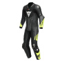 Tute Moto in pelle Dainese Misano 3 Perf. D-Air 1PC Black Anthracite Fluo Yellow
