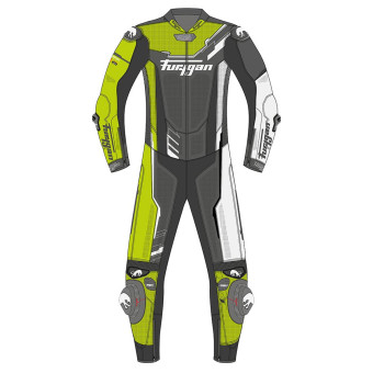 Tute Moto in pelle Furygan Eclipse X Kevlar Bianco Nero Giallo Stab