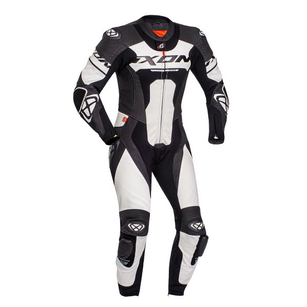 Tute Moto in pelle Ixon Jackal Black White