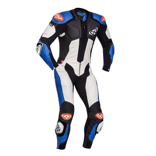 Tute Moto in pelle Ixon Vendetta Evo Black White Blue