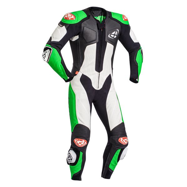 Tute Moto in pelle Ixon Vendetta Evo Black White Green