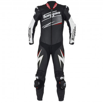 Tute Moto in pelle Furygan Full Ride Black White Red