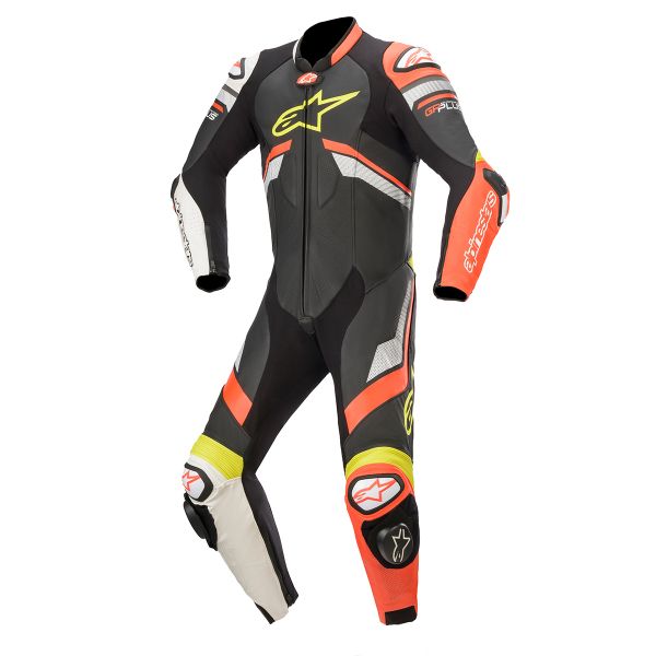 Tute Moto in pelle Alpinestars GP Plus V3 Suit Black Red Fluo White
