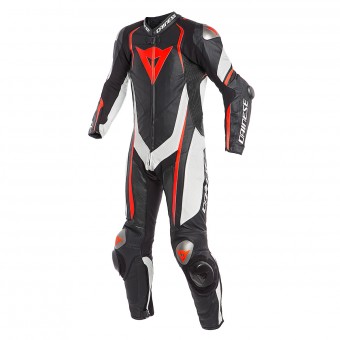 Tute Moto in pelle Dainese Kyalami 1PC Perforated Black White Fluo Red