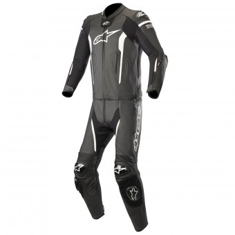 Tute Moto in pelle Alpinestars Missile 2PC Compatibile Tech-Air Nero Bianco