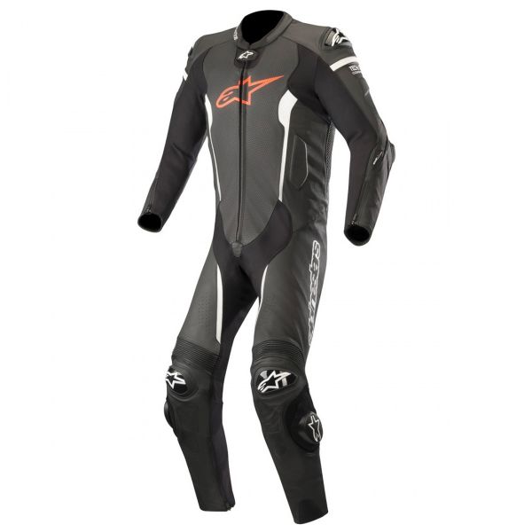 Tute Moto in pelle Alpinestars Missile Suit Black Red Fluo White