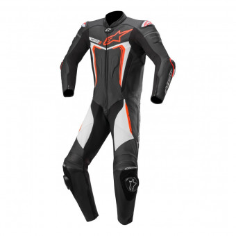 Tute Moto in pelle Alpinestars Motegi V3 Black Red Fluo White