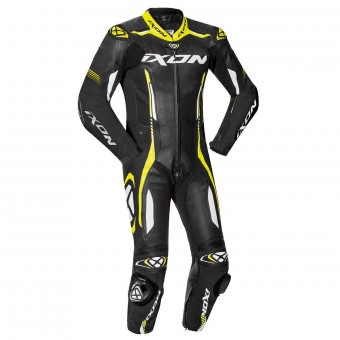 Tute Moto in pelle Ixon Vortex 2 Nero Bianco Giallo Vivo