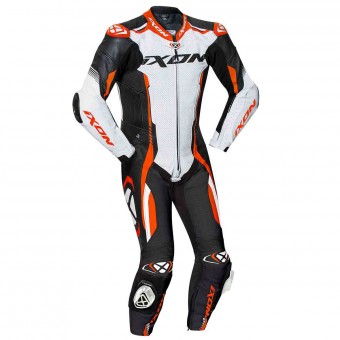 Tuta moto donna pelle estiva Ixon VORTEX LADY Nero Bianco Fucsia