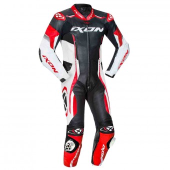 Tute Moto in pelle Ixon Vortex 2 Nero Bianco Rosso
