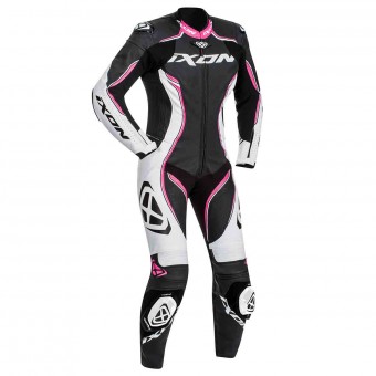 Tute Moto in pelle Ixon Vortex Lady Nero Bianco Fucsia