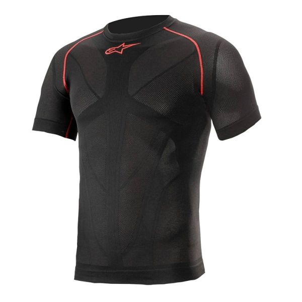 Maglia Intima Riscaldata Alpinestars Ride Tech V2 Top manica corta estivo nero rosso Maglia Intima Riscaldata Alpinestars Ride Tech V2 Top manica corta estivo nero rosso