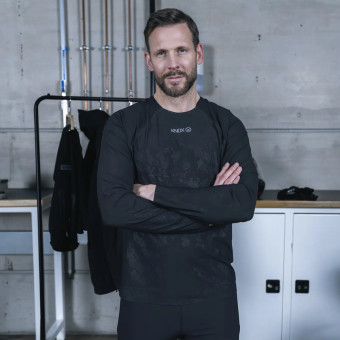 Knox Maglia intima a doppio strato attivo, maniche lunghe, nera