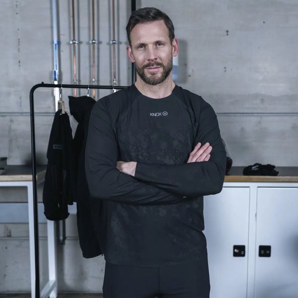 Knox Maglia intima a doppio strato attivo, maniche lunghe, nera