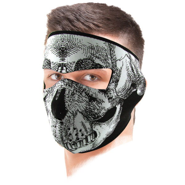Collare invernale Zanheadgear Black White Skull