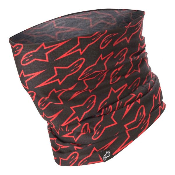 Scaldacollo Moto Alpinestars Tubo del collo Astars nero rosso fluo