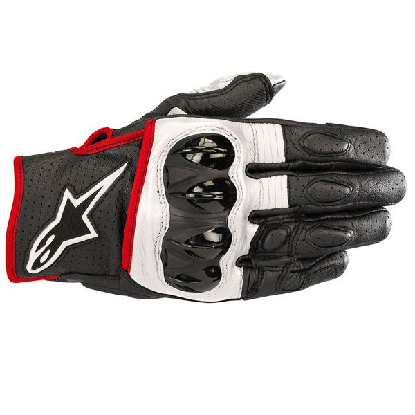 Guanti moto Alpinestars Celer V2 Leather Black White Red Fluo