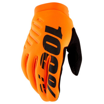 Guanti moto 100% Brisker Orange Fluo