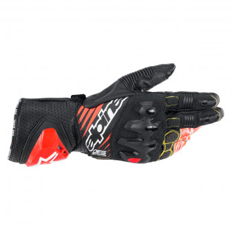 Guanti moto Alpinestars Guanto GP TECH V2 Nero Bianco Rosso Fluo