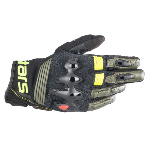 Guanti moto Alpinestars Halo Foresta Nero Giallo Fluo Guanti moto Alpinestars Halo Foresta Nero Giallo Fluo
