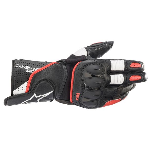 Guanti moto Alpinestars SP-2 V3 Nero Bianco Rosso brillante Guanti moto Alpinestars SP-2 V3 Nero Bianco Rosso brillante