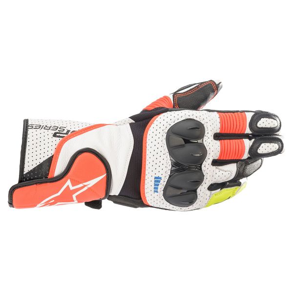 Guanti moto Alpinestars SP-2 V3 Bianco Rosso Nero Fluo Guanti moto Alpinestars SP-2 V3 Bianco Rosso Nero Fluo