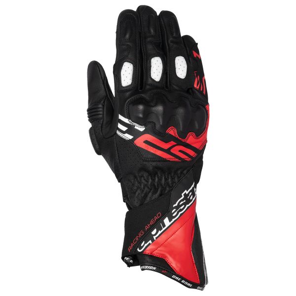 Guanti moto Alpinestars SP-3 Nero Rosso brillante Bianco