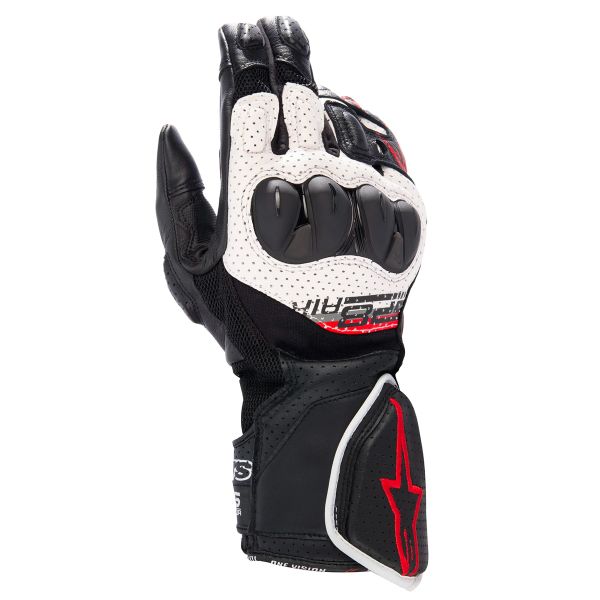 Guanti moto Alpinestars SP-8 V3 Aria Nero Bianco Rosso Brillante