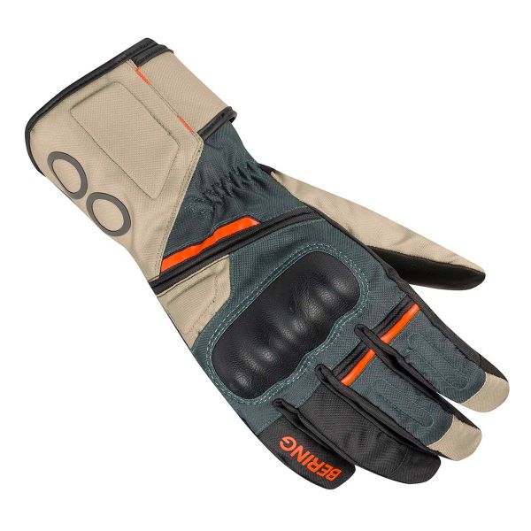 Guanti moto Bering Siberia Beige Grey Orange Gloves Guanti moto Bering Siberia Beige Grey Orange Gloves