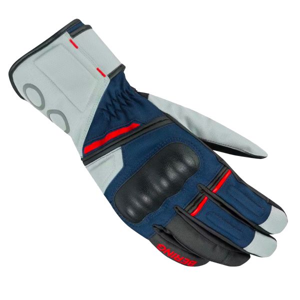 Guanti moto Bering Siberia Grey Blue Red Gloves Guanti moto Bering Siberia Grey Blue Red Gloves