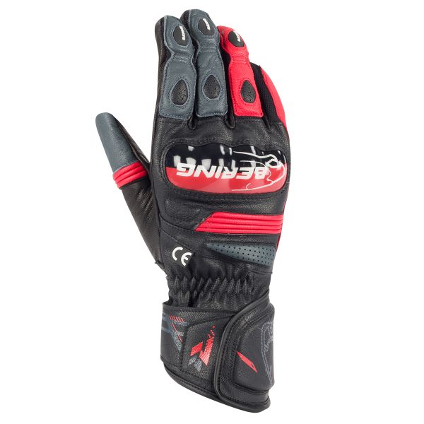 Guanti moto Bering Snap Black Grey Red Glove Guanti moto Bering Snap Black Grey Red Glove