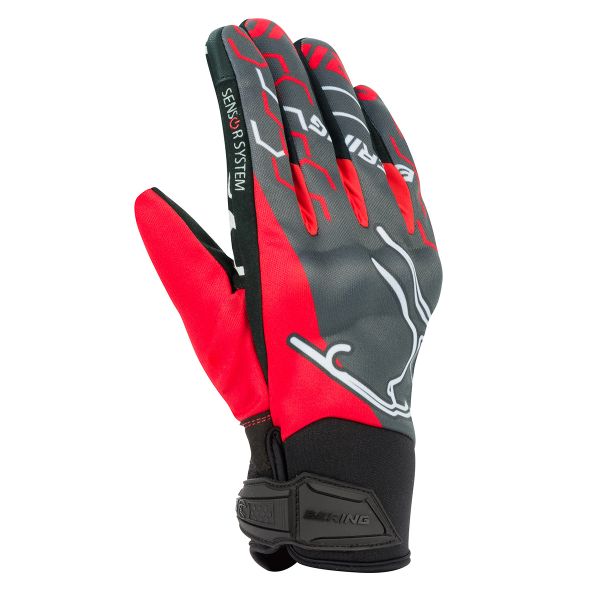 Guanti moto Bering Walshe Black Grey Red Guanti moto Bering Walshe Black Grey Red