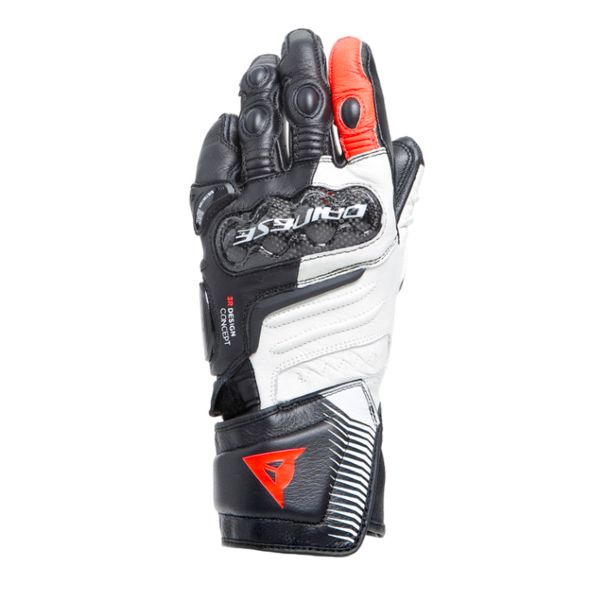Guanti moto Dainese Carbon 4 Long Lady Black White Fluo Red