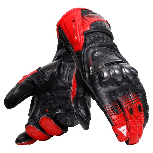 Guanti moto Dainese Fiero Metal Black Red Lava White