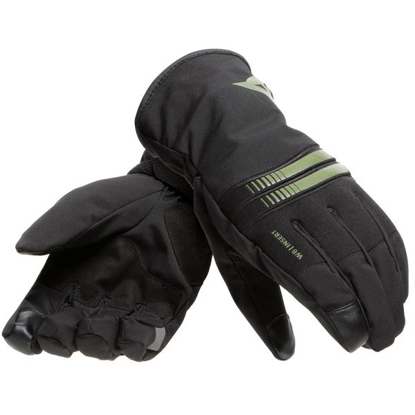 Guanti moto Dainese Plaza 3 D-Dry Black Bronze Green