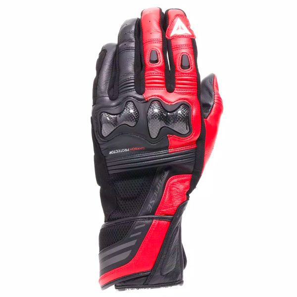 Guanti moto Dainese Reacto Carbon Long Nero Rosso Lava