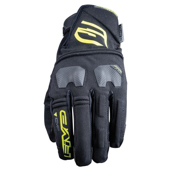 Guanti moto Five E-WP nero giallo fluo