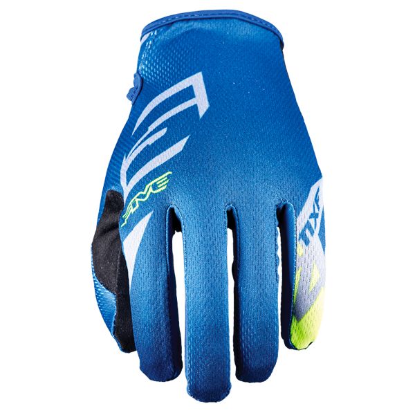 Guanti Cross Five MXF4 Scrub Blue Fluo Yellow