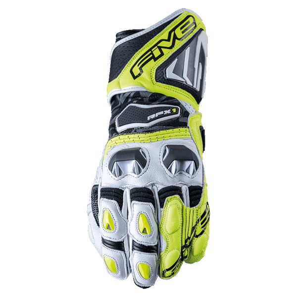 Guanti moto Five RFX1 16 White Yellow Fluo
