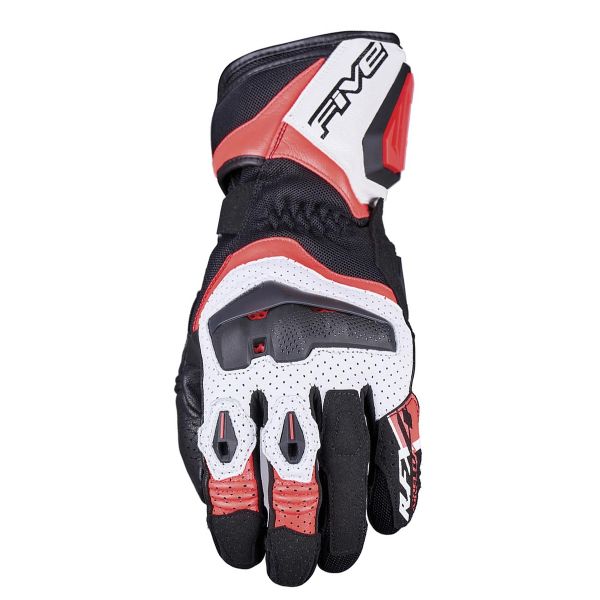 Guanti moto Five RFX4 Evo Airflow White Fluo Red